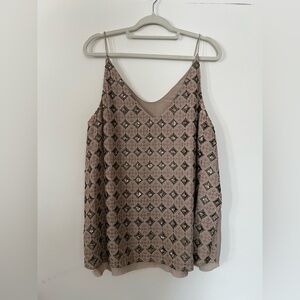 Embroidered sequin lined cami